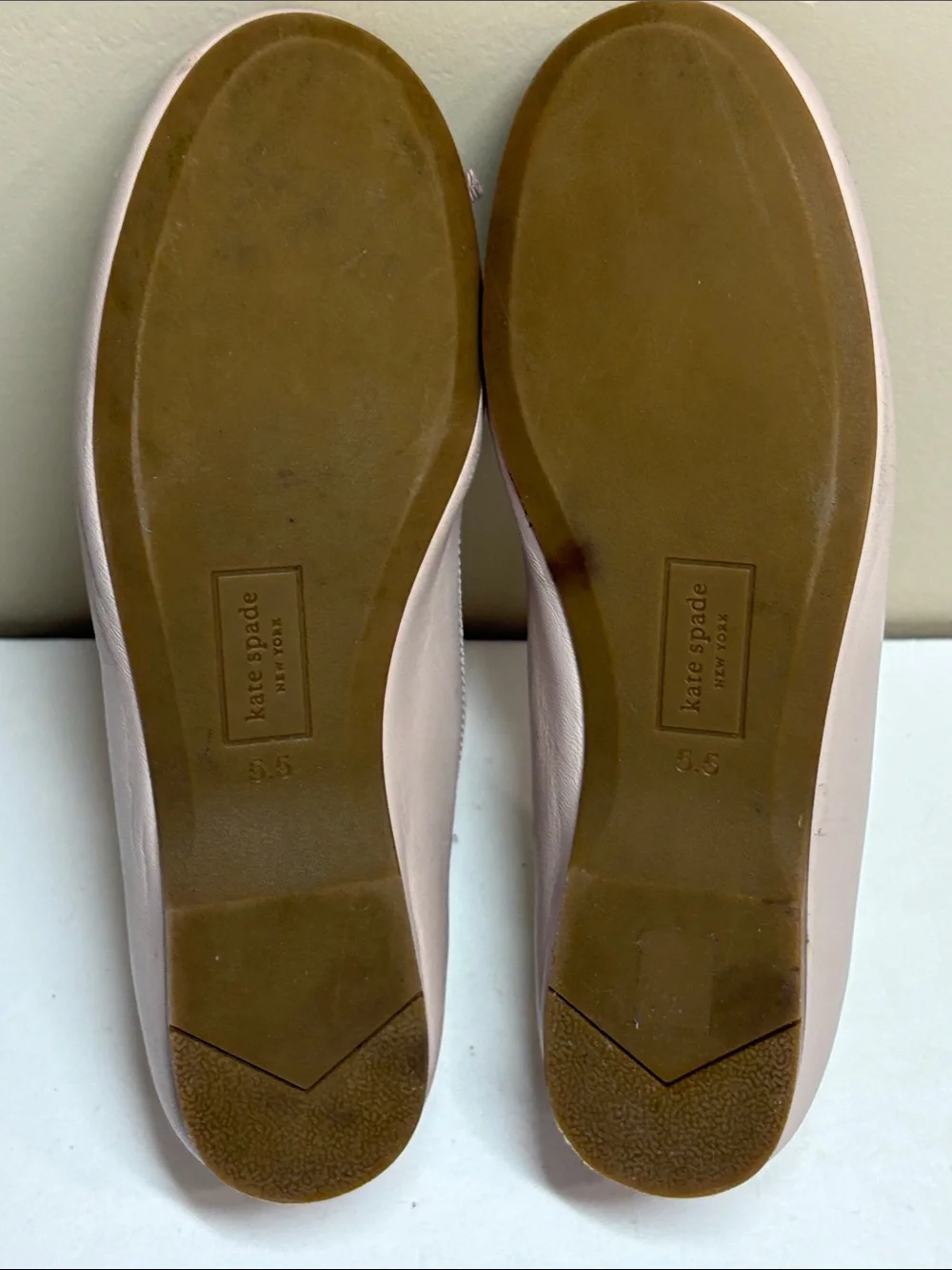 kate spade Amora Blush Pink Ribbon Ballet Flat, 5.5